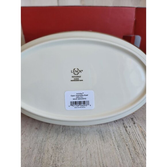 Lenox NEW open vegetable Bowl holiday mistletoe Xmas dish kitchen‎ - Picture 5 of 7